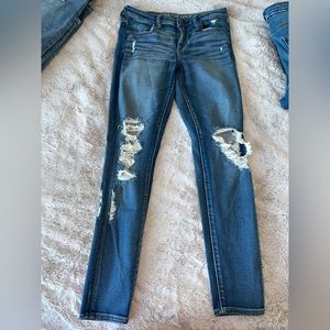 Denim blue ripped jeans